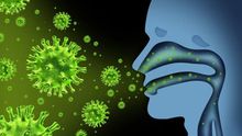 Ilustración de como se propaga el virus de la gripe en el cuerpo humano