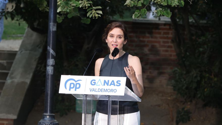 La presidenta de la Comunidad de Madrid y candidata del Partido Popular a la reelección, Isabel Díaz Ayuso.