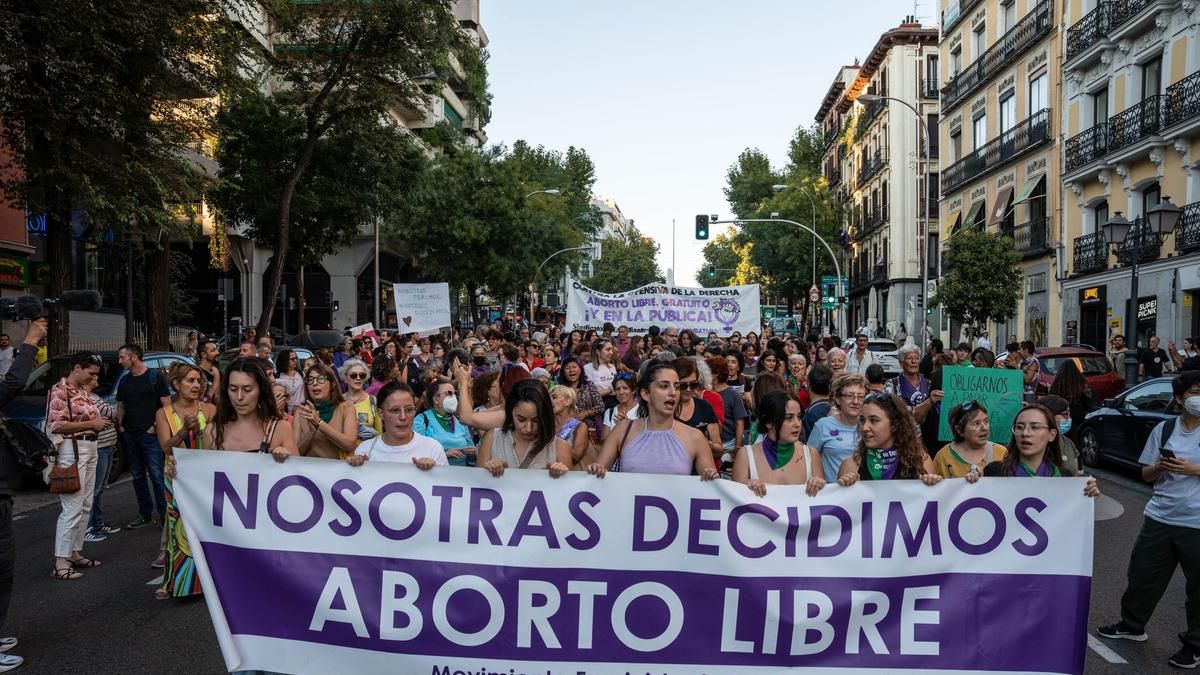 Manifestación por el Día de Acción Global por la despenalización del aborto, a 28 de septiembre de 2023, en Madrid (España).