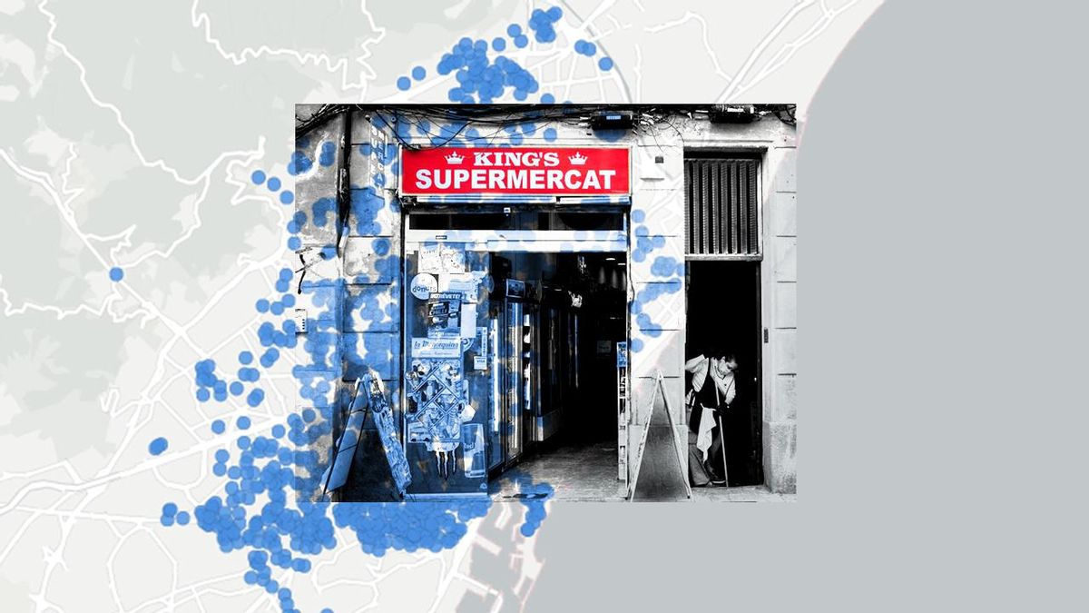 Mapa de los supermercados 24h en Barcelona