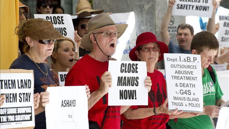 Protestas contra el plan australiano de trasladar refugiados a Camboya