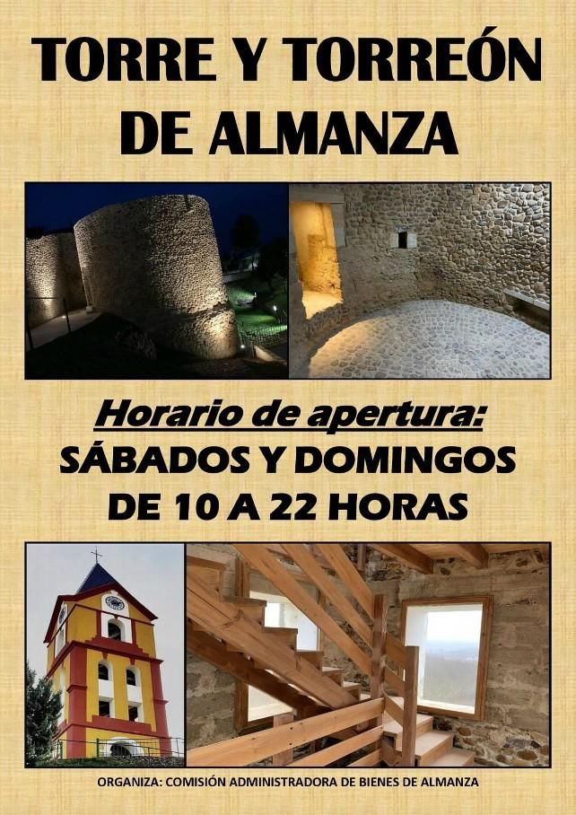 Cartel reapertura de la torre de Almanza a las visitas