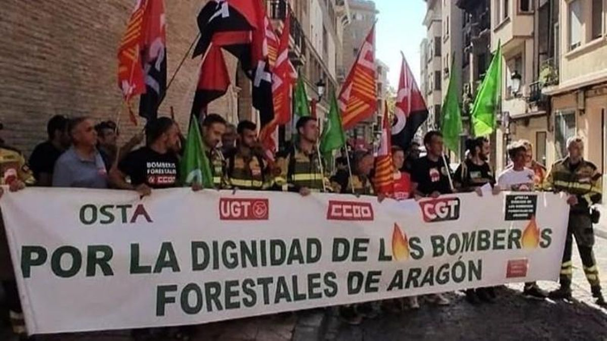 Los bomberos forestales lamentan el "índice sin compromisos" del Gobierno de Aragón: "Necesitamos soluciones ahora"