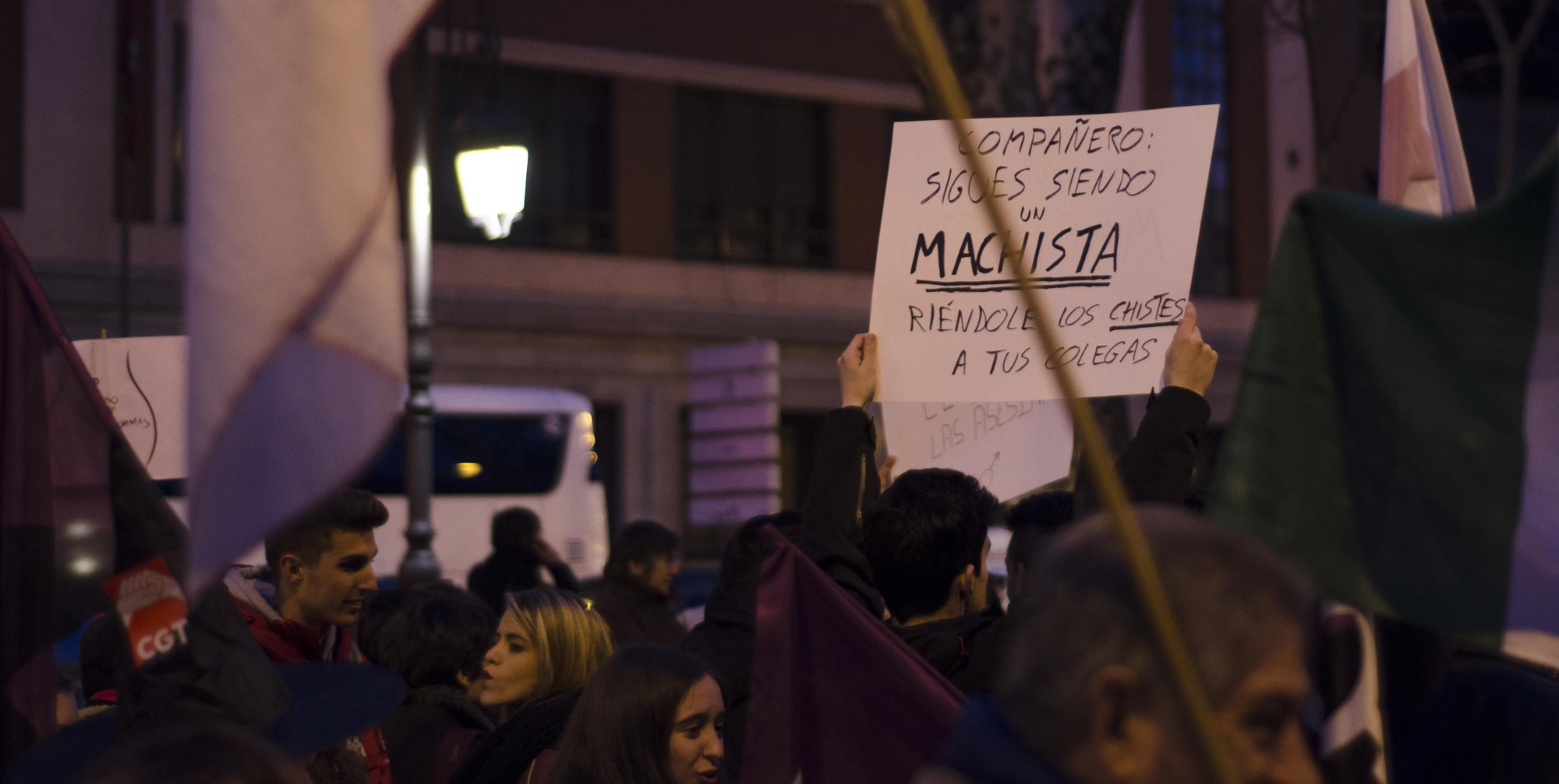 "Compañero: sigues siendo un machista, riéndole los chistes a tus colegas" Manifestación del 8M \ Foto: Alejandro Navarro Bustamante
