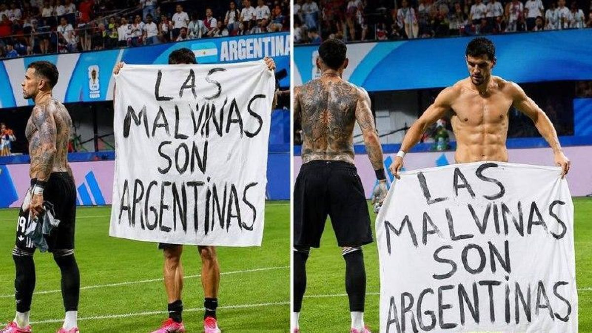 La historia de la bandera de Malvinas que terminó en manos de los jugadores argentinos y reavivó el conflicto con Reino Unido