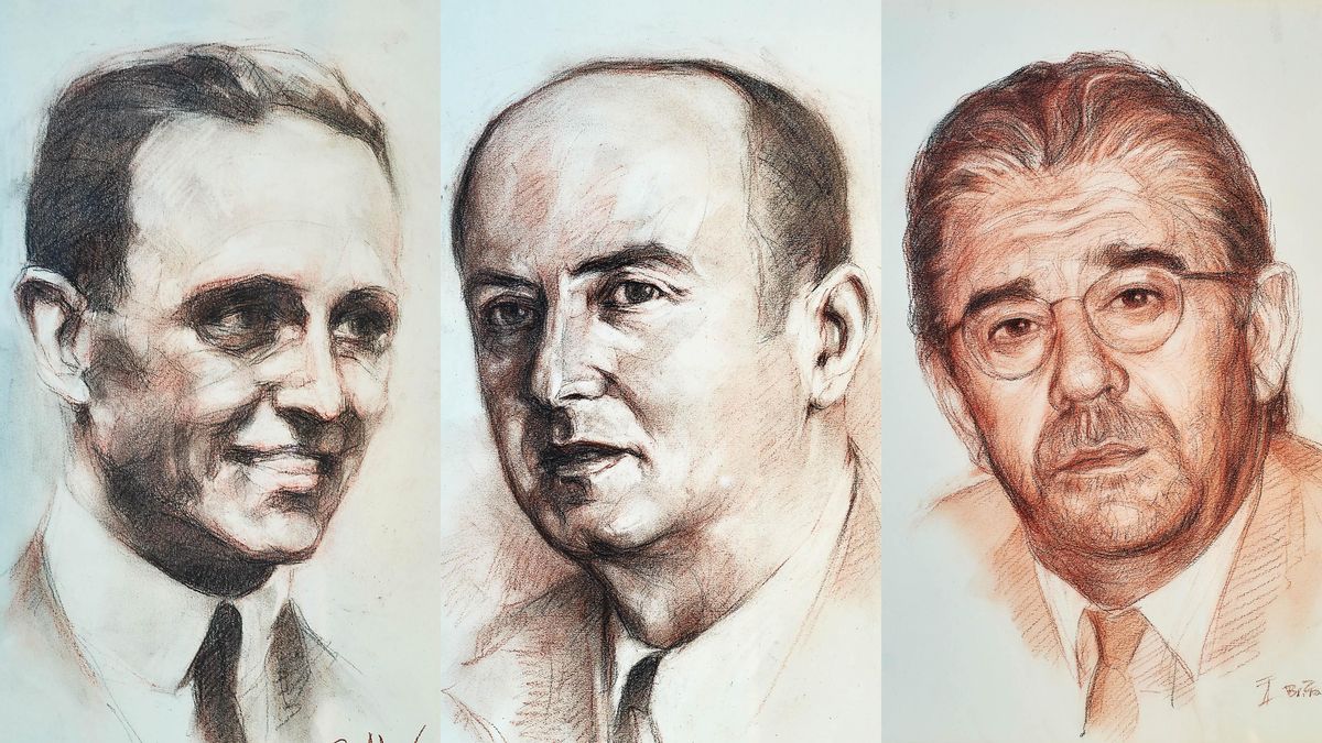 Desde la izquierda, Juan Muñoz Pruneda, Heliodoro Rodríguez López y Javier Pérez.