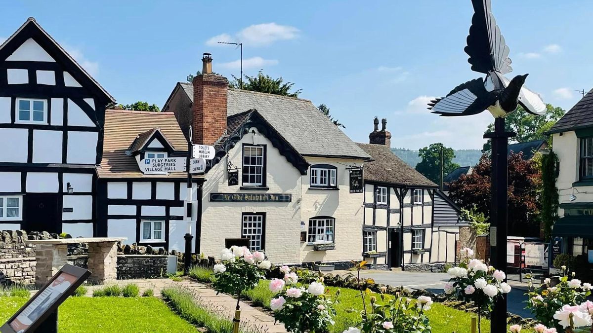 Vista del pueblo de Woebley, que recrea a Stratford-upon-Avon.