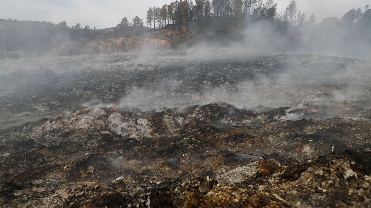Empiezan los trabajos para apagar el incendio que lleva medio mes ardiendo en un vertedero de Ourense