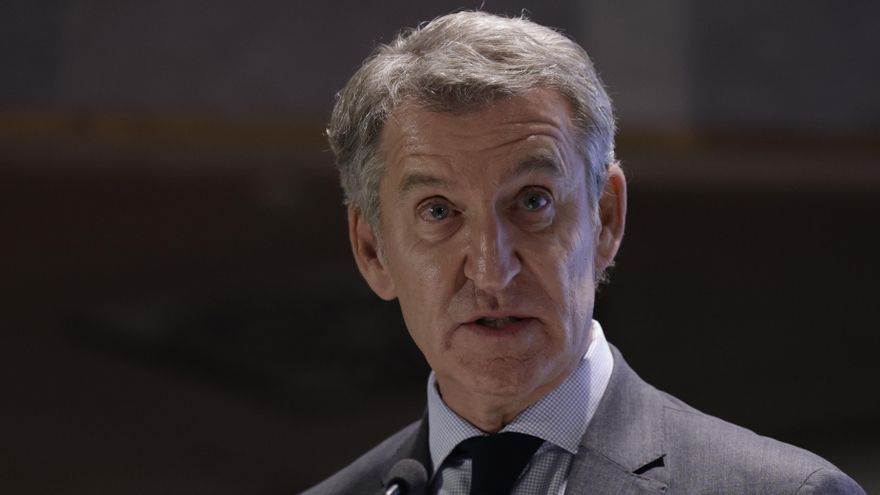 El presidente del Partido Popular, Alberto Núñez Feijóo, en un reciente acto público. EFE/Juanjo Martín