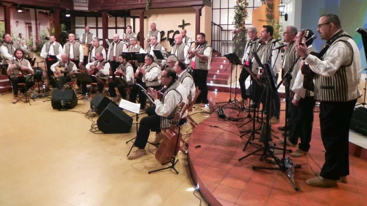 El grupo de música popular Los Cochineros de Ingenio en una de sus actuaciones. Archivo.