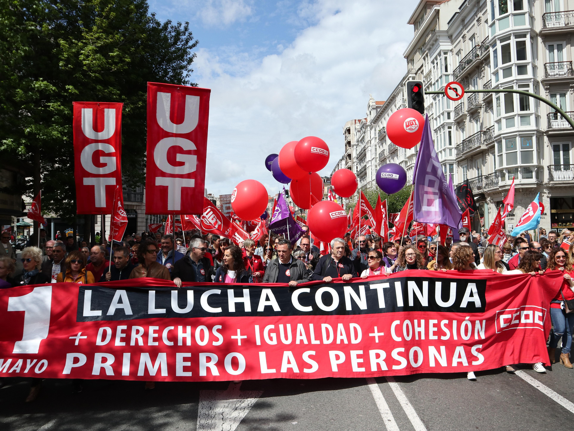 Manifestación en Santander del Primero de Mayo. | ANDRÉS HERMOSA