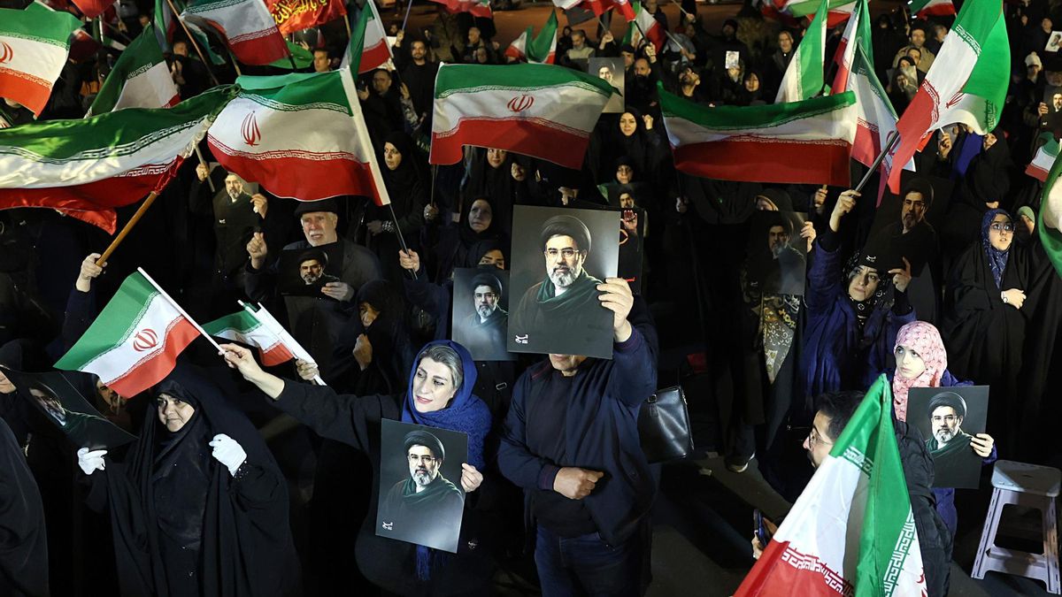 Manifestación de apoyo al régimen de Irán en la capital, Teherán, el 25 de marzo de 2026.