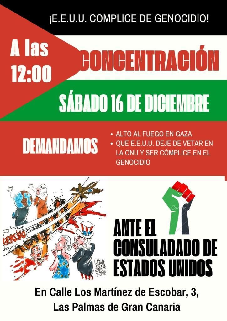 Cartel de la convocatoria de la protesta en Las Palmas de Gran Canaria prevista para este sábado.