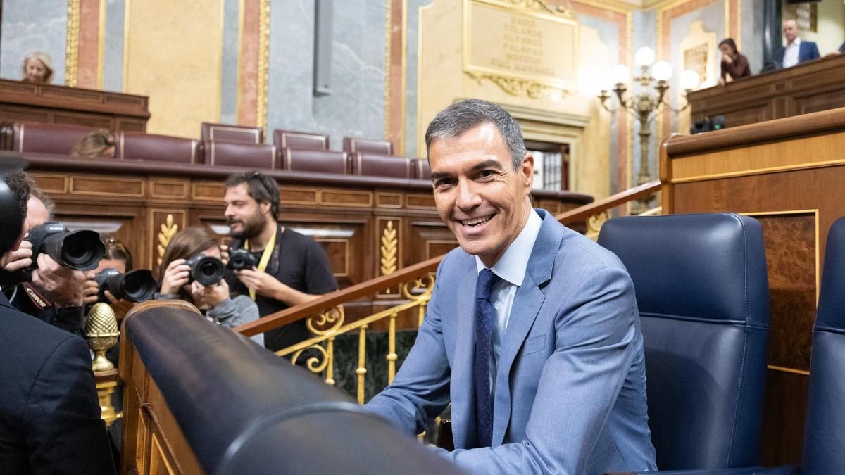 Pedro Sánchez, este miércoles en el Congreso