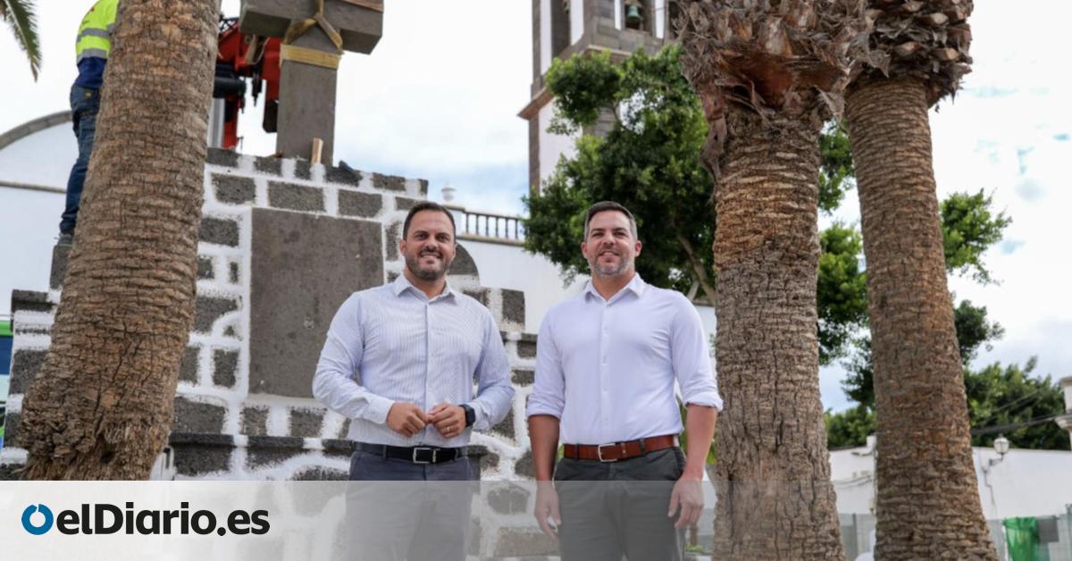 El PP ignora la Ley de Memoria Histórica y recoloca la cruz franquista retirada de Arrecife