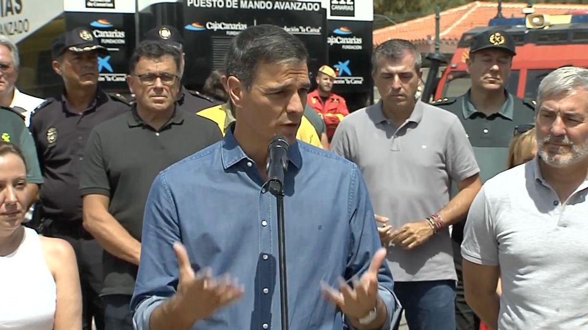 El presidente de España en funciones, Pedro Sánchez, en Tenerife.