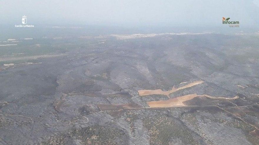 Superficie calcinada en el incendio de Selas.