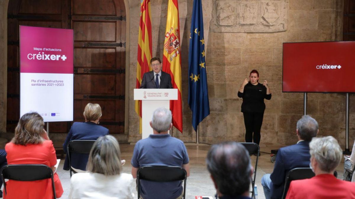 El president Ximo Puig en la presentación de Créixer+.