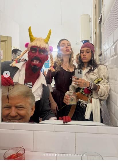 Posted on Instagram by Ester Expósito, with glasses of alcohol on school bathroom sinks.