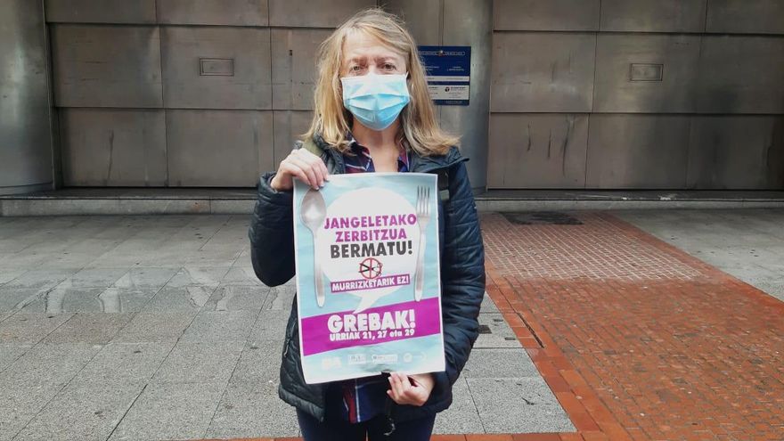 Agurtzane, trabajadora de comedores escolares desde hace 18 años