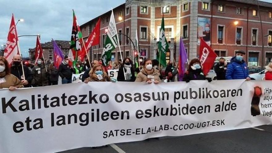 Manifestación de trabajadores de Osakidetza en Bilbao