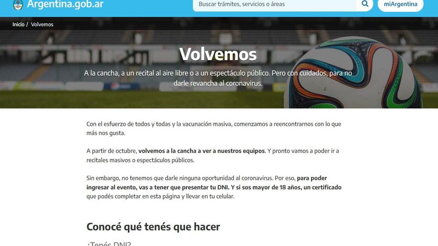 Cómo tramitar el permiso para volver a las canchas
