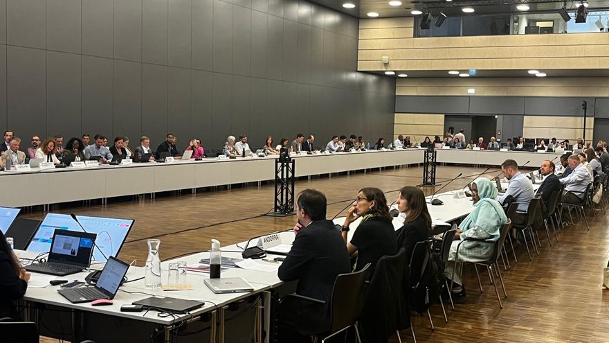 Un instante de la reunión celebrada en Bonn.