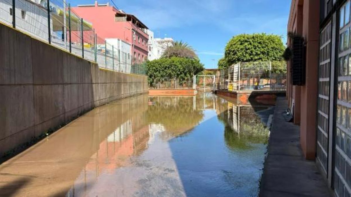 El IES Bañaderos Cipriano Acosta, en Gran Canaria, uno de los centros afectados por la borrasca Therese.