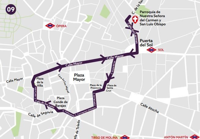 Recorrido de la procesión de Nuestro Padre Jesús de la Salud y María Santísima de las Angustias del Miércoles Santo