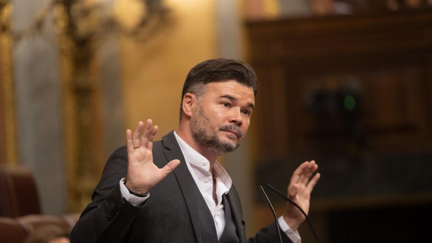 El portavoz de ERC en el Congreso, Gabriel Rufián, interviene durante una sesión plenaria, en el Congreso