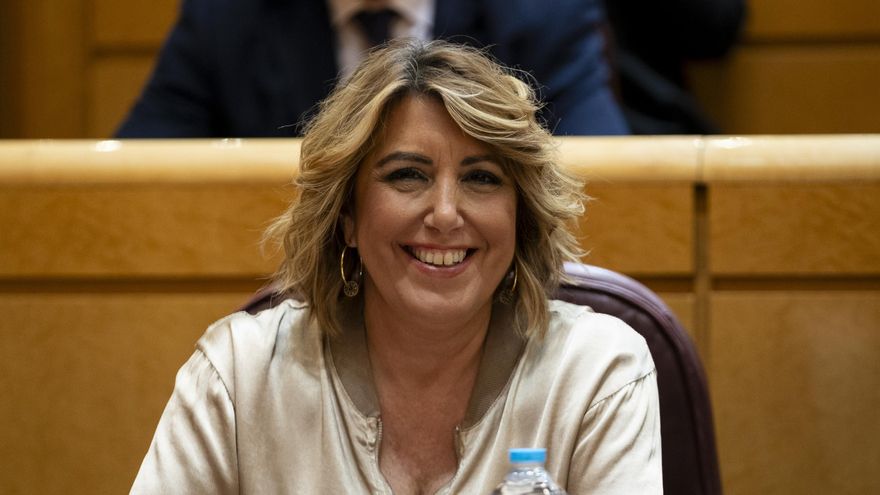 Archivo - La senadora del PSOE Susana Díaz durante una sesión plenaria en el Senado, a 17 de octubre de 2023, en Madrid (España). (Foto de archivo).