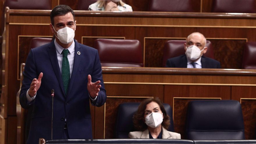 El presidente del Gobierno, Pedro Sánchez, en el Congreso