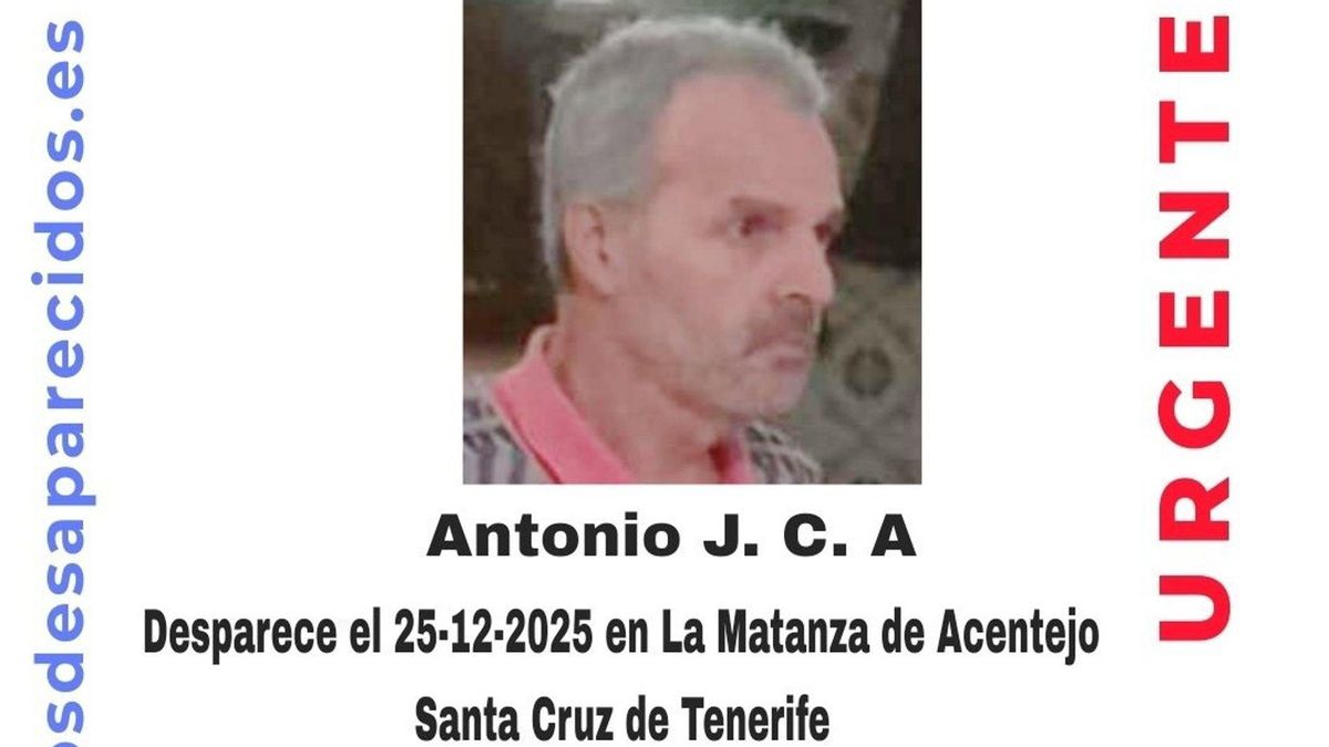 Se busca a un hombre de 58 años desaparecido el día de Navidad en La Matanza de Acentejo