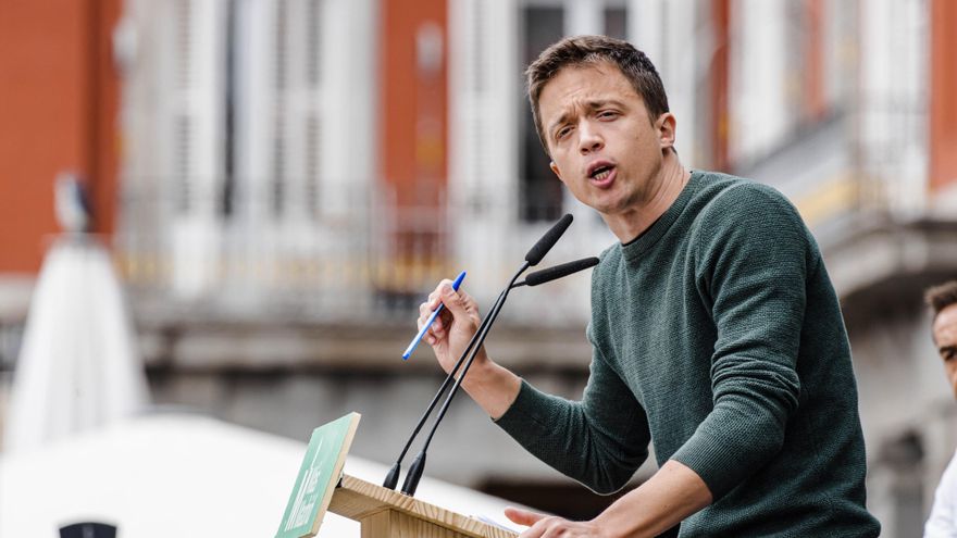 El líder de Más País, Íñigo Errejón, ha llamado a "derrotar la campaña del miedo" en el acto central de Más Madrid en la Plaza Mayor