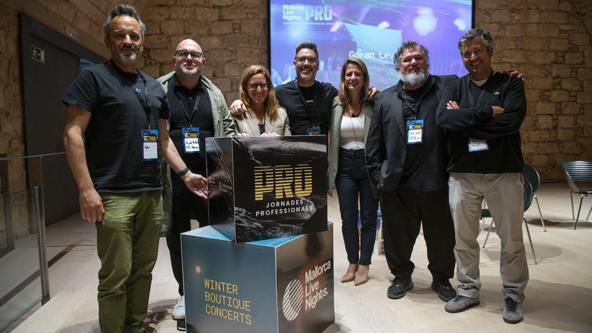 De izqda a dcha: Javier González, Miquel Martorell, Teresa Vidal (directora de Marketing de Mallorca Live), Carlos Muñoz (project manager de Mallorca Live Nights), MaJo García, Miquel Àngel Raió y Pau Forner.