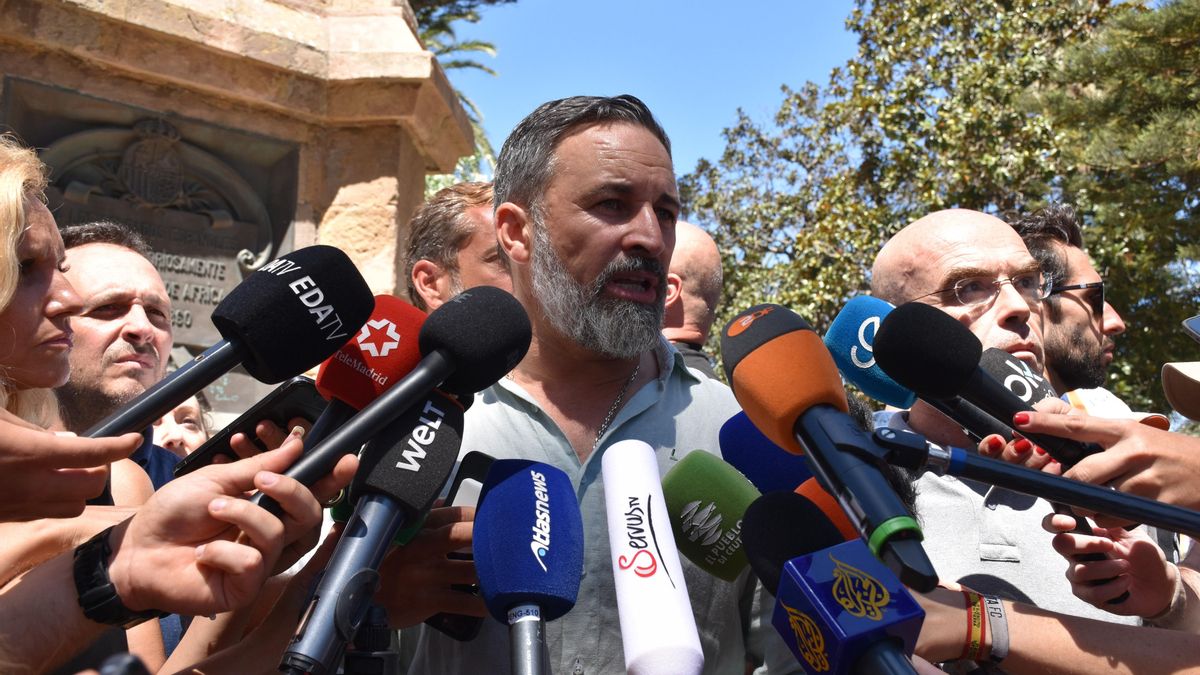 El presidente de Vox, Santiago Abascal, en una reciente comparecencia en Ceuta