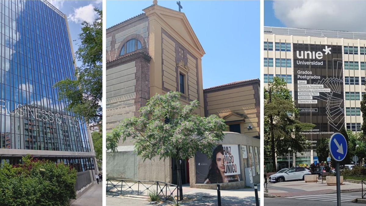 Campus de las universidades UAX, Nebrija y Salesas en Chamberí, los tres abiertos en los últimos años en Madrid.