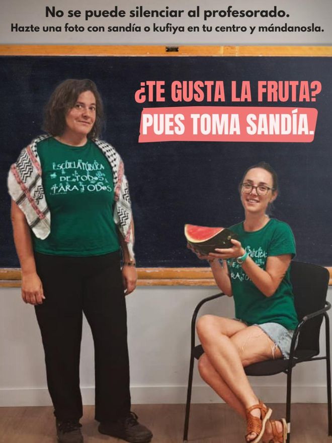 Campaña de llamamiento de Menos Lectivas para portar símbolos de apoyo al pueblo palestino