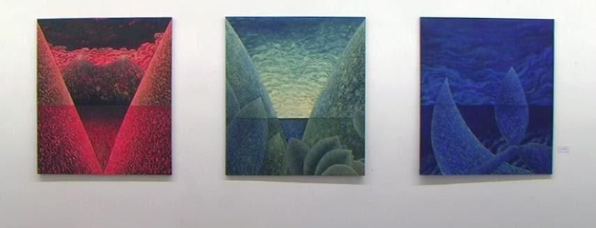 'Tríptico biológico', óleo sobre lienzo. Óscar Lorenzo, 2000. Sala O´Daly, Santa Cruz de La Palma, 2011.