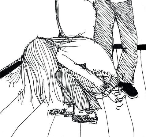 Fragmento del dibujo 'Horror. Tortura «El pato»' (septiembre de 1975)