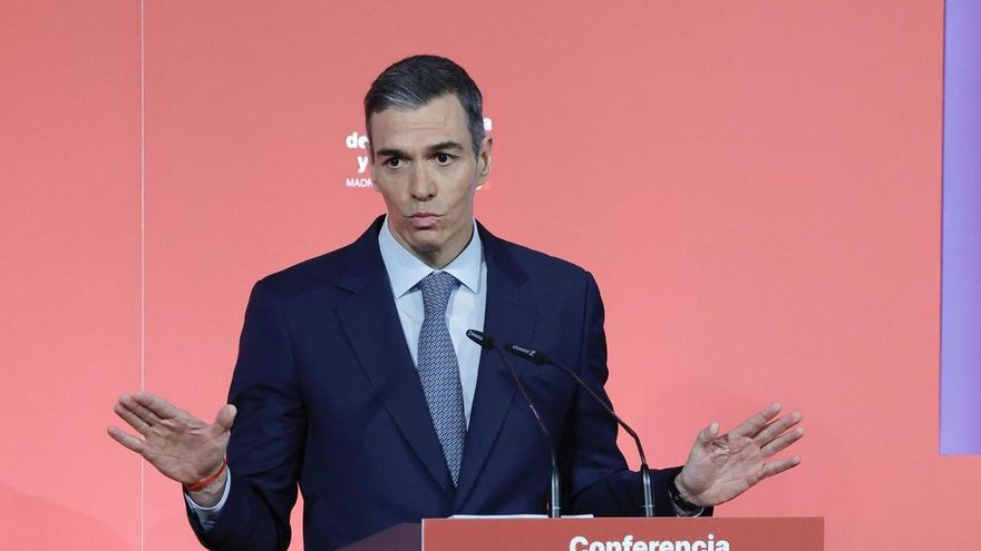 El presidente del Gobierno, Pedro Sánchez, interviene en la inauguración este jueves de la Conferencia de Embajadores, tradicional cita de los representantes diplomáticos de España en el mundo que se celebra este año en un convulso panorama internacional.