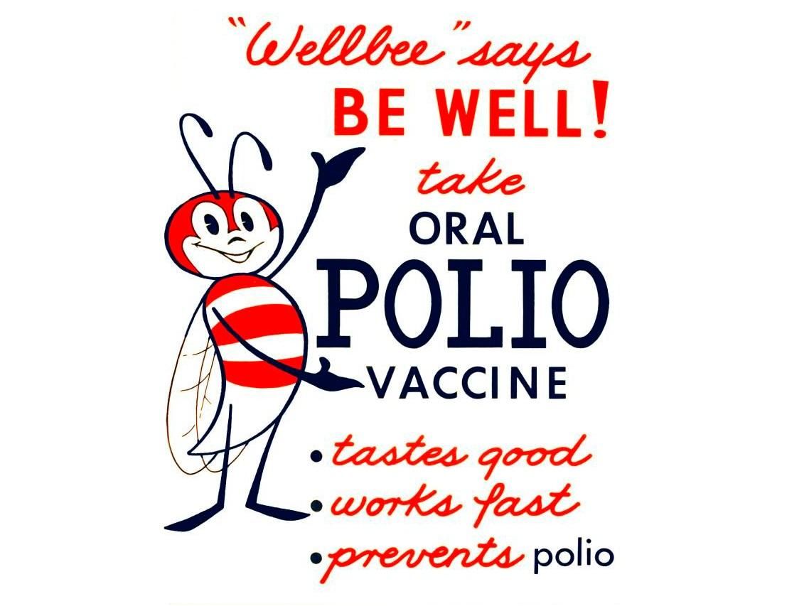 Cartel de la campaña de vacunación contra la polio de 1963 en EEUU.