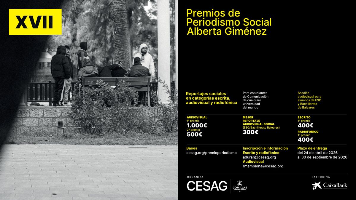 El CESAG convoca el XVII Premio de Periodismo Social Alberta Giménez y el IV Festival de Documental Social