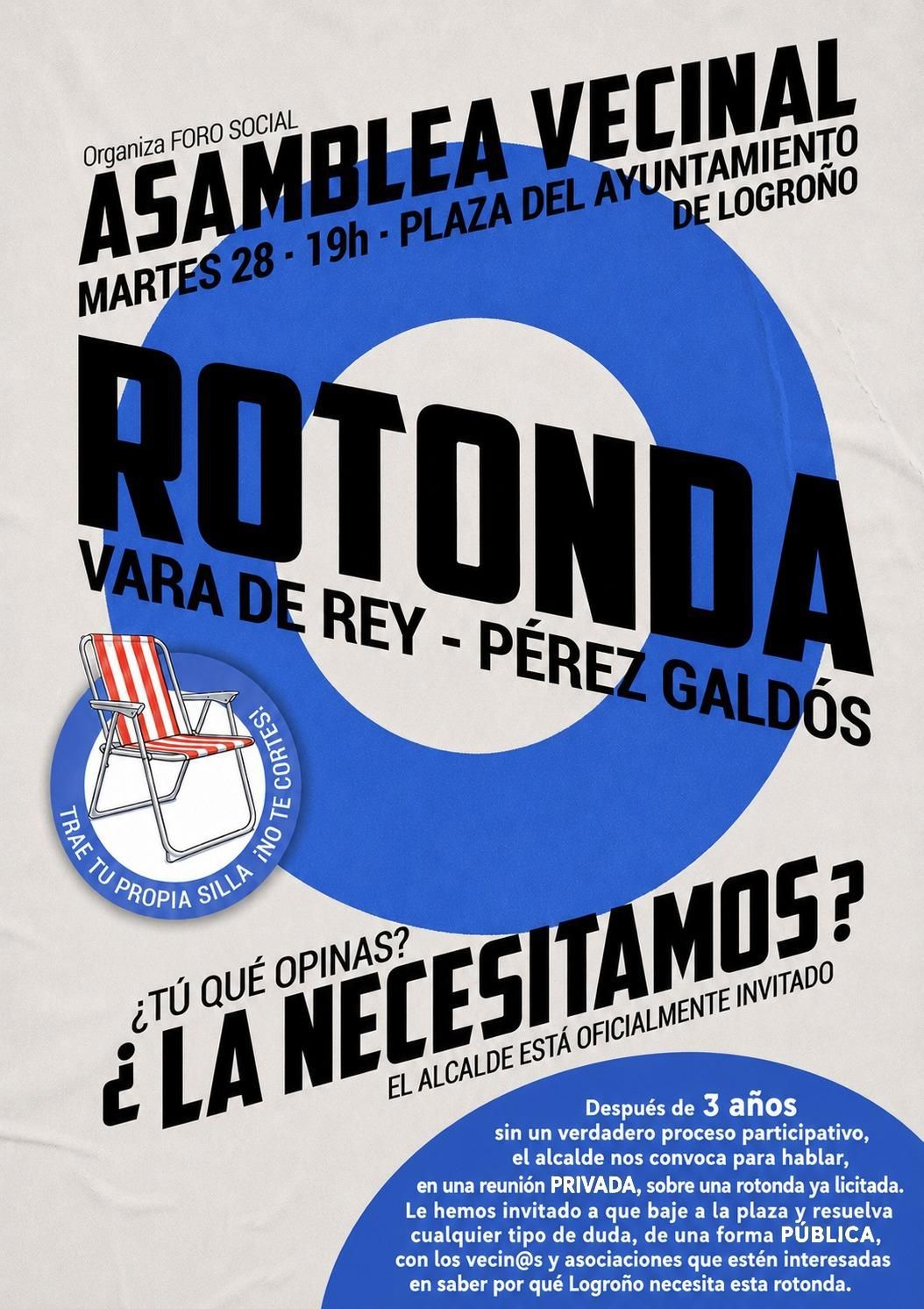 Asamblea vecinal contra la construcción de una rotonda entre Vara de Rey y Pérez Galdós