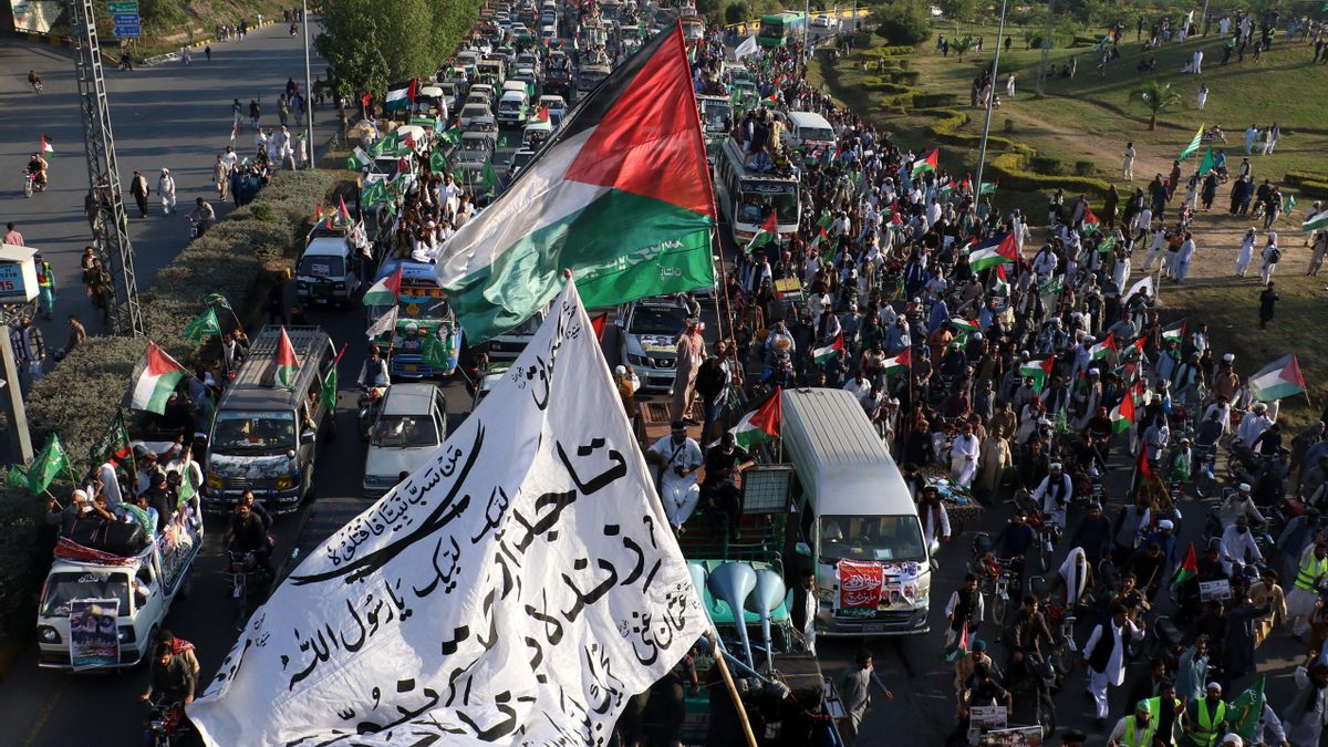 Manifestación por Palestina en Islamabad, Pakistan, este domingo 5 de noviembre