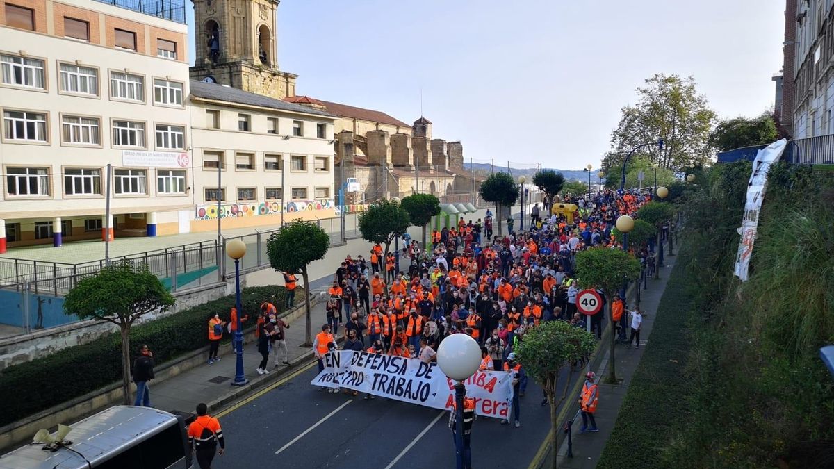 Marcha de trabajadores de estiba del Puerto de Bilbao