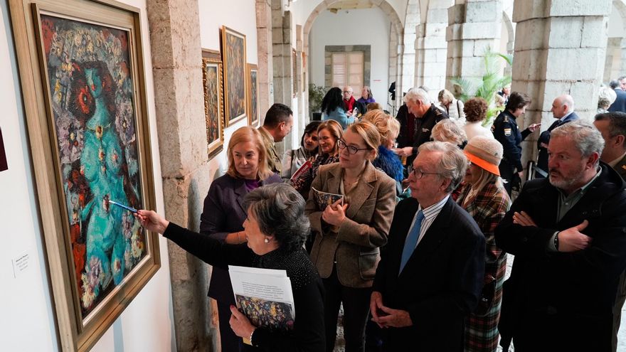 Inauguración de la exposición 'Pisano y los pintores cántabros de la Escuela de París' en el Parlamento