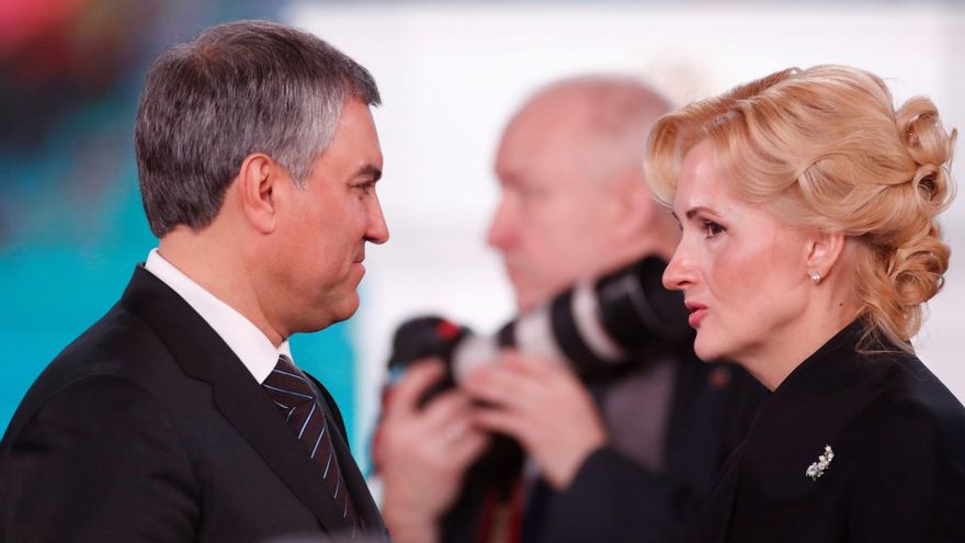 El presidente de la Duma del Estado (cámara baja del Parlamento) de Rusia, Viacheslav Volodin (i), en una imagen de archivo. EFE/ Sergei Chirikov