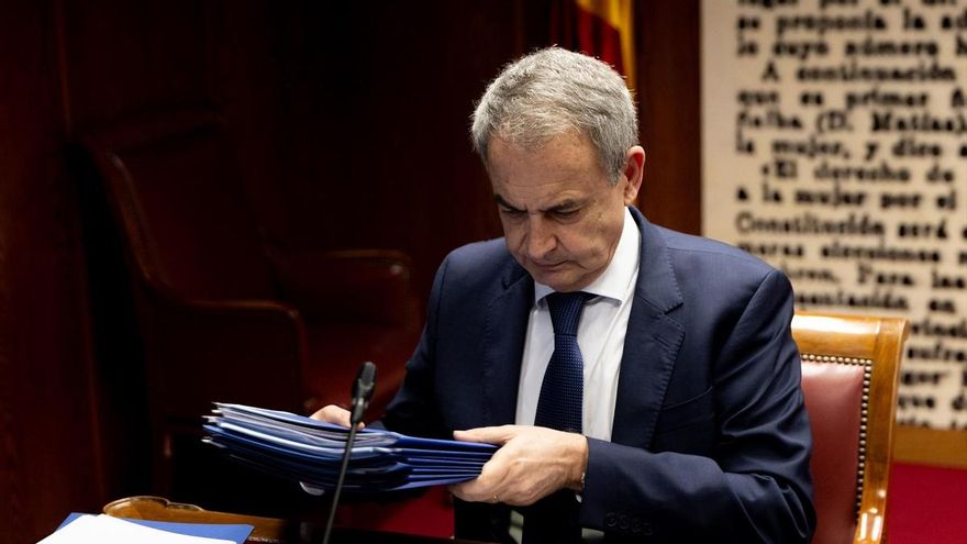 El expresidente del Gobierno José Luis Rodríguez Zapatero comparece ante la Comisión de Investigación sobre el ‘caso Koldo’, en el Senado, a 2 de marzo de 2026, en Madrid (España).