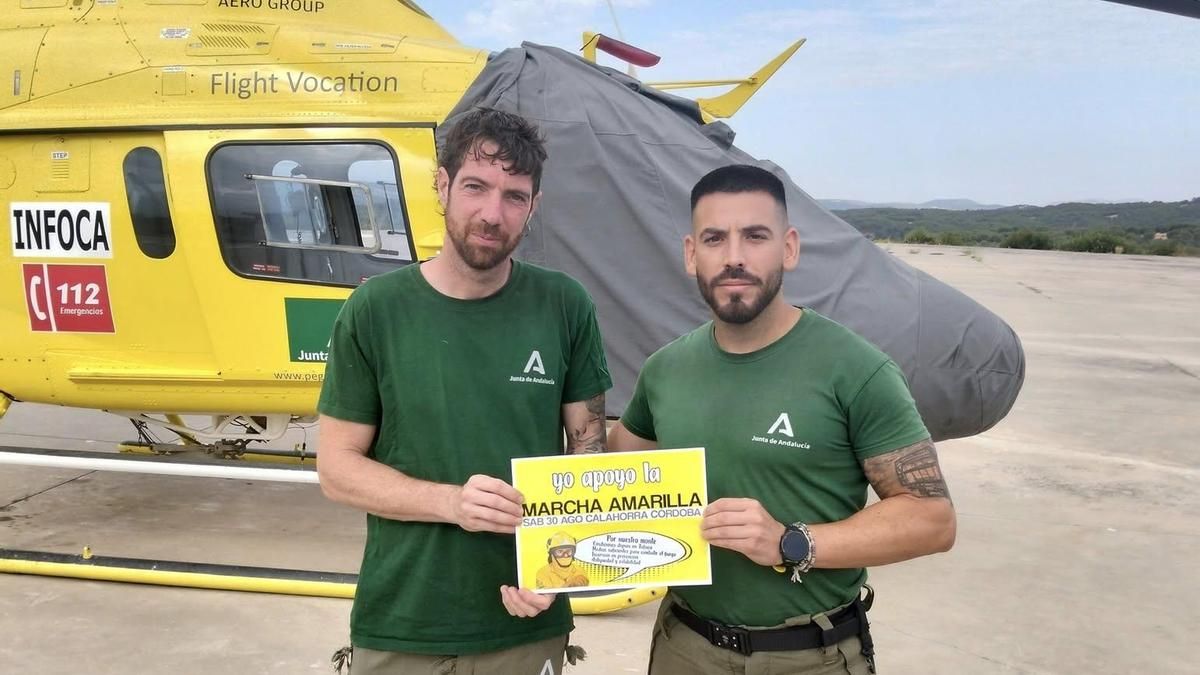 Bomberos del Infoca llaman a la Marcha Amarilla.